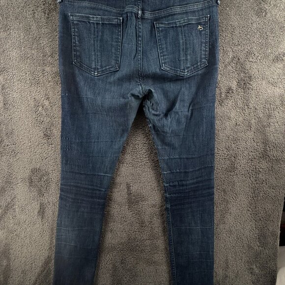 Rag & Bone Skinny Jeans Dark Wash Size 27 Blue Denim Pants Ladies Stretch 30x29 - Picture 14 of 16